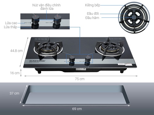 Chú ý kích thước bếp gas âm